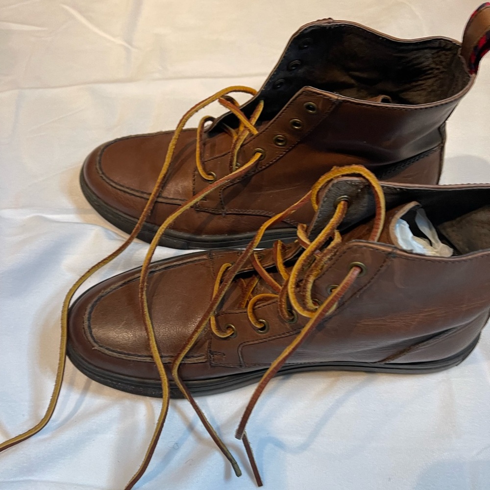 Brown Polo Ralph Lauren Lace Up High Top Boots Men View 4